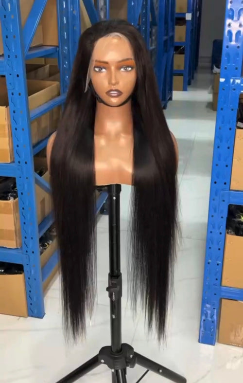 13x6 Straight Transparent Lace Front Wigs Virgin Raw Indian Human Hair Cuticle Aligned Preplucked