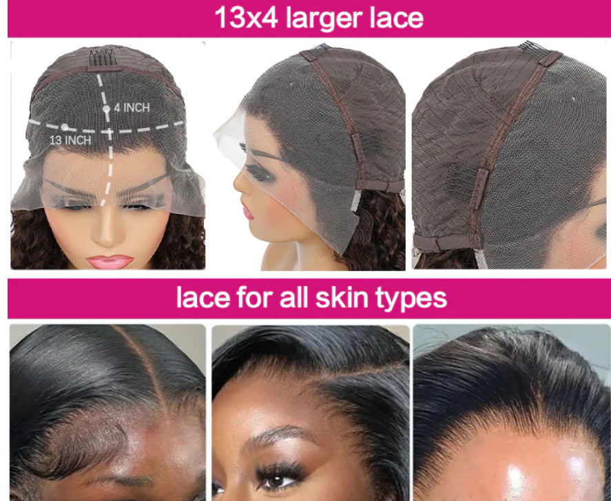 Brazilian Raw Burmese Curly Transparent Frontal Wig, 210% Density Raw Virgin Human Hair Wigs