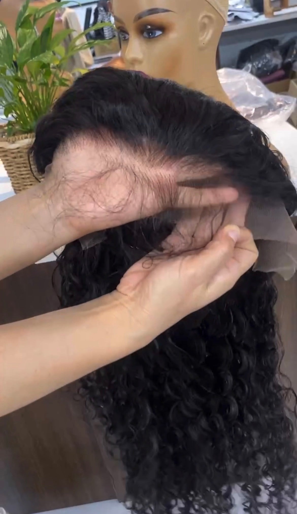 Water Wave Transparent Lace Front Wig Human Hair,Cuticle Aligned Indian Hair Lace Wigs